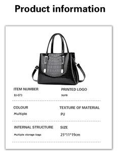 Da Bóng Tote Túi Giản Dị Công Suất Lớn Thời Trang Phụ Nữ Thanh Lịch Vai Màu Nâu Túi Phụ Nữ Túi Xách - Product Image 5