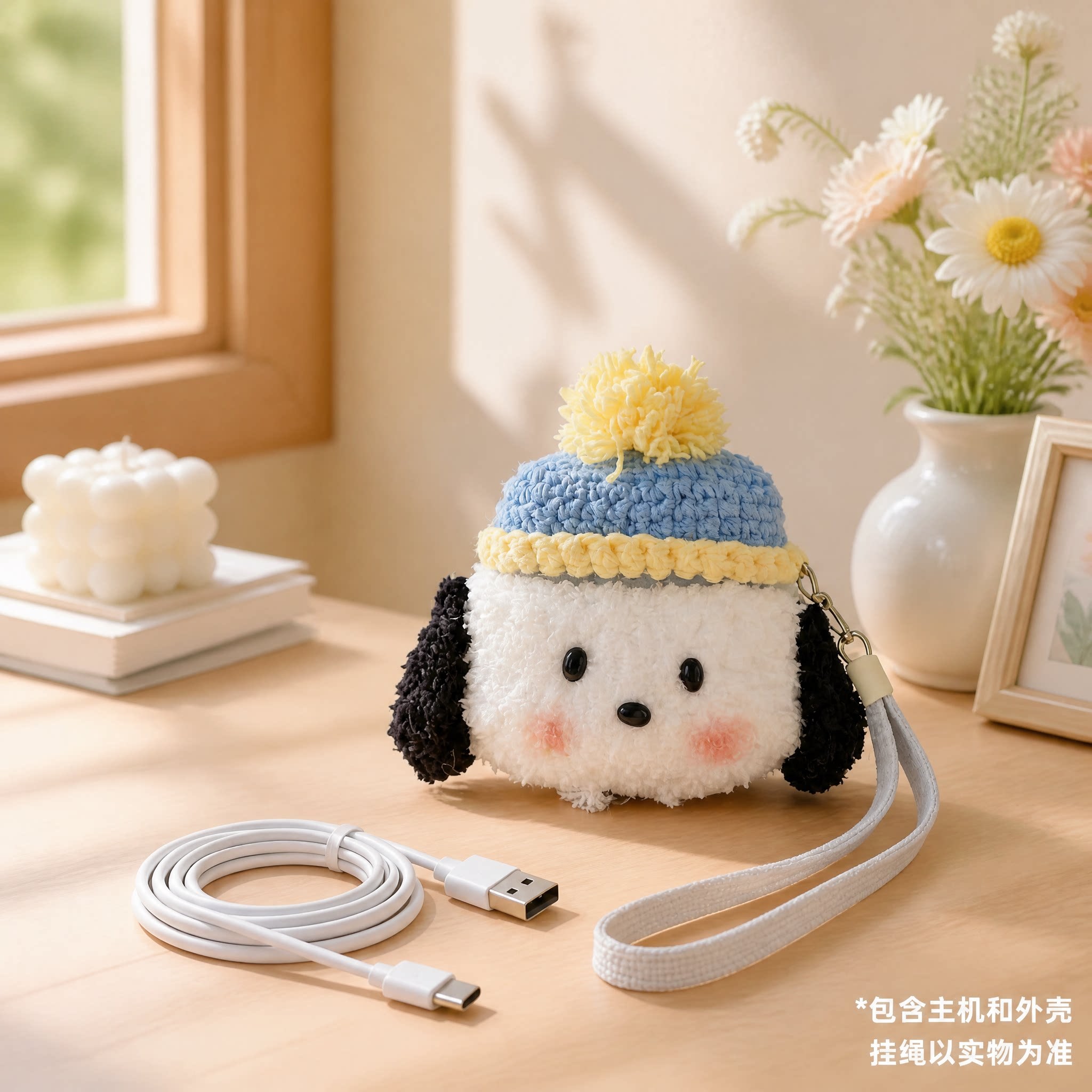 ลูกสุนัขถักโครเชต์พร้อมหมวก-เวอร์ชัน wifi-รองรับฮอตสปอต