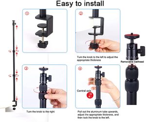 Multi-Function C Clamp Mount <strong>Stand</strong> Compatible for Microphones or Shock Mounts With3/8 - Product Image 6