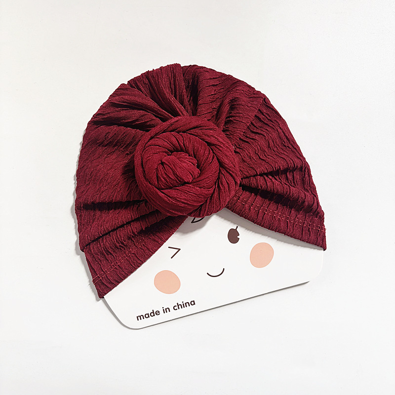 Wine red-wavy snail hat