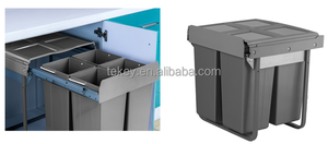 Cubo de basura oculto extraíble, contenedor de basura con carril deslizante, 17L, 34L