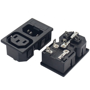 Hot Selling 3-Pin Copper Electrical <strong>Plug</strong> C13 and C14 AC Socket with Fuse for <strong>AU</strong> and UK Standards - Product Image 1