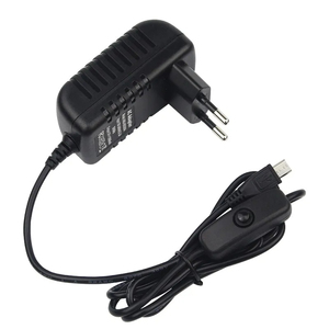 Toptan ahududu Pi güç kaynağı mikro USB güç adaptörü 5V 3A ile ON/OFF anahtarı ahududu Pi için 3B + 3B 2B