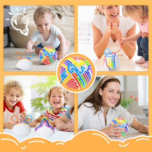 Fabrika fiyat yaratıcı otizm oyuncak eğitici çocuk oyuncak renkli yuvarlak güvenlik kullanımlık yumuşak çizgiler bebek aktivite kurulu topu - Product Image 3