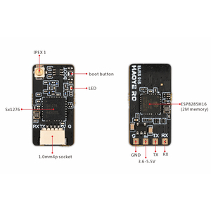 Haoye <span class=keywords><strong>RC</strong></span> ELRS915 1g Módulo Receptor Vtx Rx 100mw Áudio Vídeo Fpv Transmissor Receptor Módulo 5v para Fpv Longo Alcance Fpv Drone Vtx