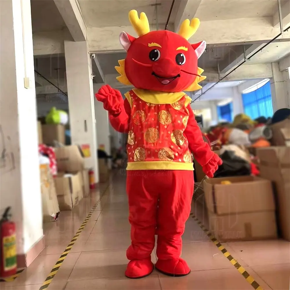 Prezzo all'ingrosso del nuovo anno drago mascotte abbigliamento EVA mascotte costume per adulti per festeggiare il capodanno cinese