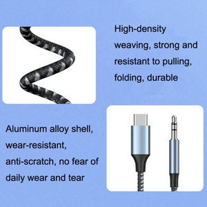 Aux <strong>Audio</strong> <strong>Cable</strong> High Quality Chip Type-C USB-C Plug to 3.5MM Male Plug Car Jack <strong>Audio</strong> Aux <strong>Cable</strong> - Product Image 2