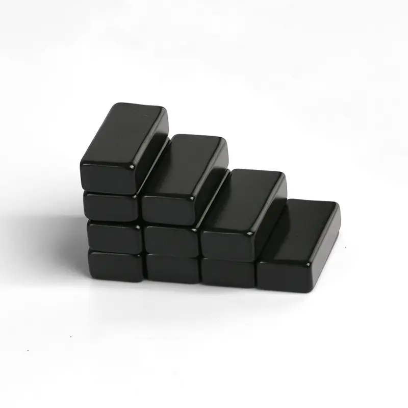 Bloque magnético rectangular cuadrado recubierto de epoxi negro superfuerte industrial a precio barato de fábrica