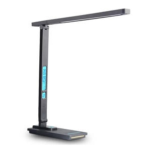 Wireless Charger USB Charging Date Temperature Function Portable Office Desk <strong>Lamps</strong> LED Table <strong>Lamp</strong> with Clock Alarm - Product Image 1