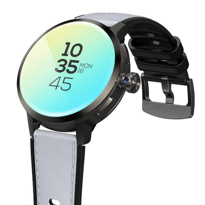 Black frame+Black grey silicone strap