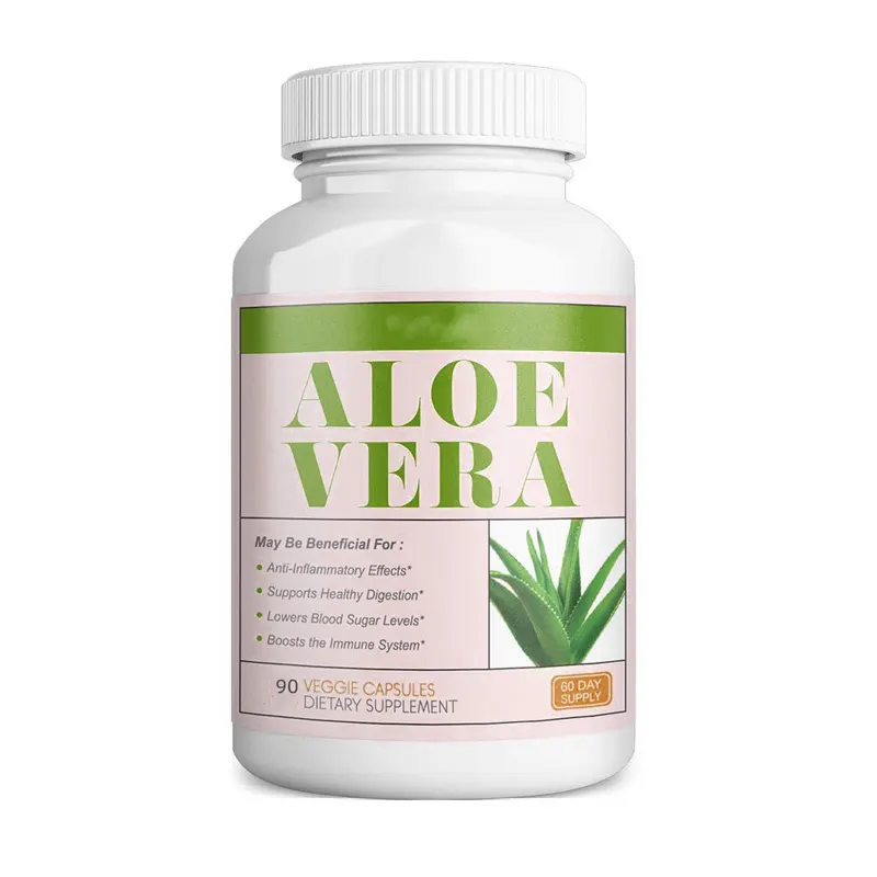 Saúde suplemento natural aloe vera poder extrato dieta pílulas Aloe cápsulas perda de peso pílulas emagrecimento