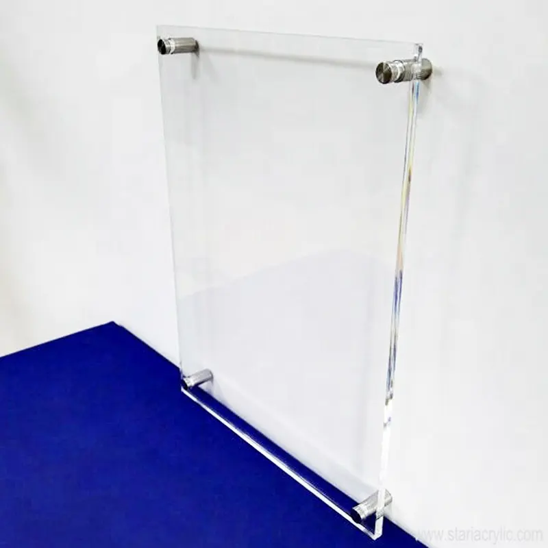 Suporte acrílico de parede para fotos 8.5x11, moldura transparente para quadro da foto, suporte de certificado