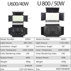 LED Panel aydınlatma U600 U800 modelleri mevcut Video ışığı profesyonel dolgu ışığı - Product Image 5