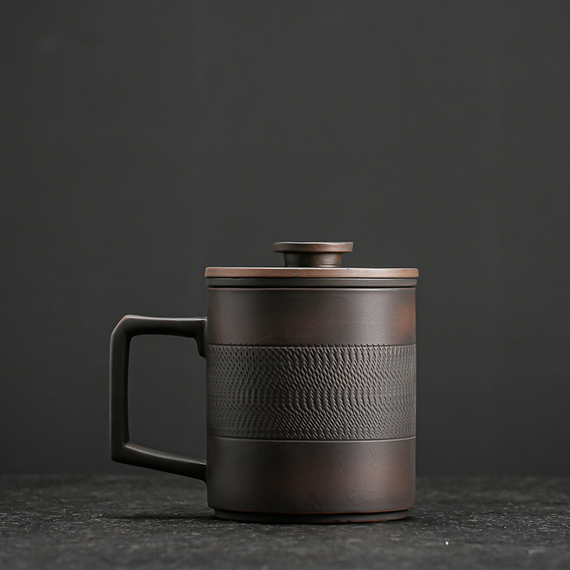 Fulu purple pottery water cup