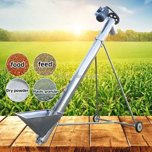Nueva máquina transportadora de pellets de alimentación de partículas a granel de trigo y maíz de transporte transportador de tornillo automático con tolva - Product Image 3