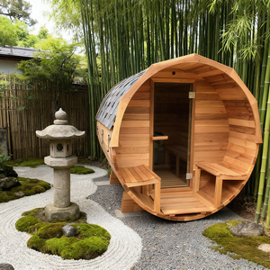 Sauna a Botte per Esterni in Legno di Cedro Massiccio Moderno, Portatile, Elettrica, a Infrarossi Lontani, per 4 Persone, con Controllo Vocale e App Mobile - Product Image 4