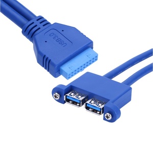 Fabrika USB 3.0 bir kadın 2-Port 20-Pin IDC kablosu için yüksek hızlı USB 3.0 veri transferi - Product Image 1