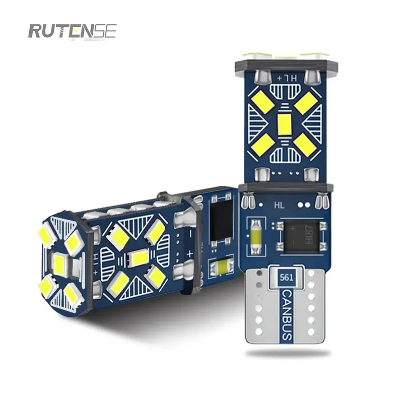 RUTENSE Canbus T10 LED 자동차 마커 라이트 OBC 오류 T10 15SMD Led 전구 주차 번호판 라이트