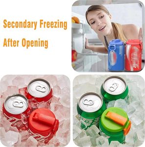 Soda có thể nắp đậy với rơm nhựa bìa với Silicone rơm bpa-miễn phí tái sử dụng phù hợp với tiêu chuẩn cho đồ uống đóng hộp bia nước trái cây seltzer - Product Image 4