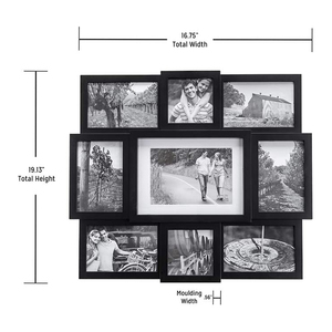 4x69-オープニングコラージュ額縁は9つの4x6写真を表示します黒 - Product Image 2