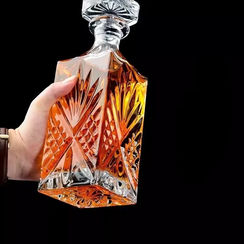 Anpassung Klar 1000ml Brandy Rum Spirit Whisky Glasflasche Gin Flasche