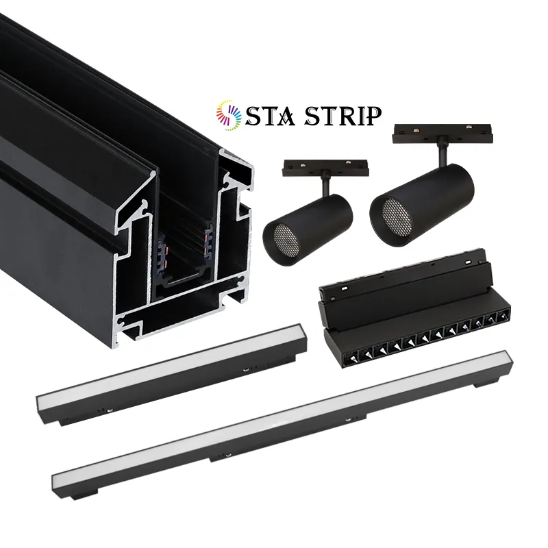 Stretch Ceiling Magnetic Track Light DC48V Magnet Track Rail Stretch Aluminium LED Profile For Soft Pvc Fabric Stretch Ceiling