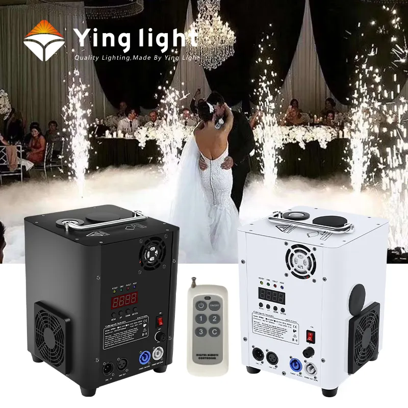 เครื่องดอกไม้ไฟจุดประกายเย็นขนาดเล็ก 600w สําหรับงานแต่งงาน เครื่อง Sparkler ไร้สาย DMX ในร่ม