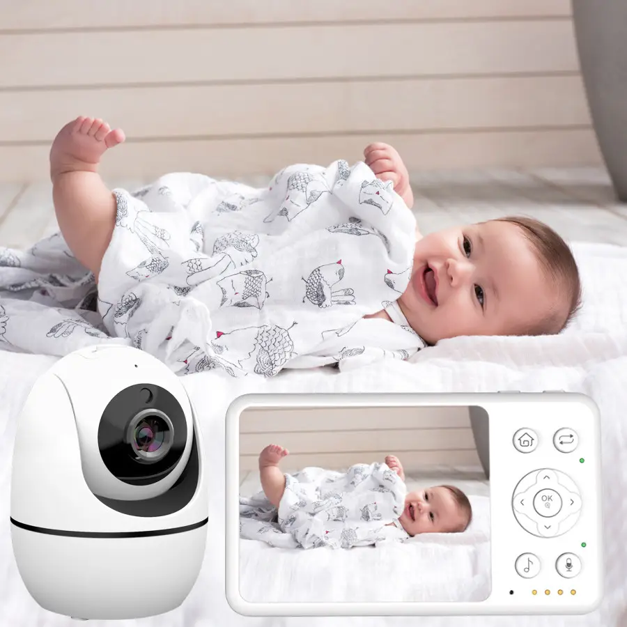 Le più recenti ninne nanne integrate attivate dal suono di visione notturna OEM monitoraggio della temperatura Audio bidirezionale Video Baby Monitor con fotocamera