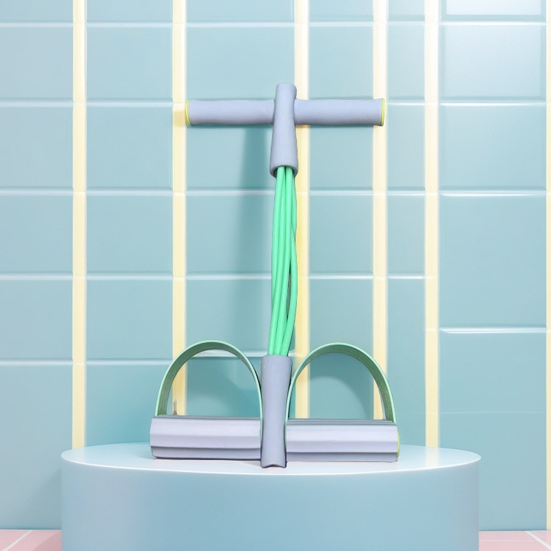 Modèle anti-casse en PVC à quatre tubes, coloris gris-vert à blocs de couleurs.