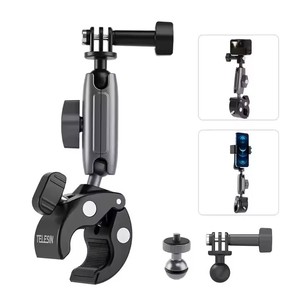 GoPro Hero用1/4スレッド付きボールヘッドマウント付きテレスシンクランプマウント10 9 8 7 6 5 4、DJIアクションカメラ、LCDフィールドモニター - Product Image 2