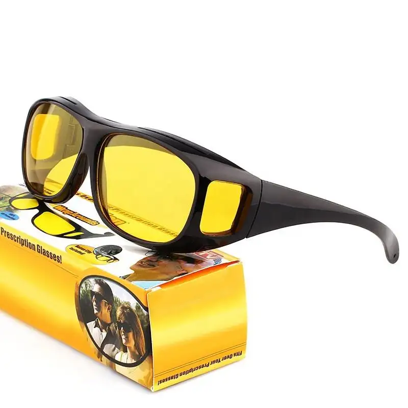 Polarize gündüz gece sürüş gözlükleri anti parlama güneş gözlüğü erkekler kadınlar için yüksek çözünürlüklü gece görüş wrap güneş gözlüğü