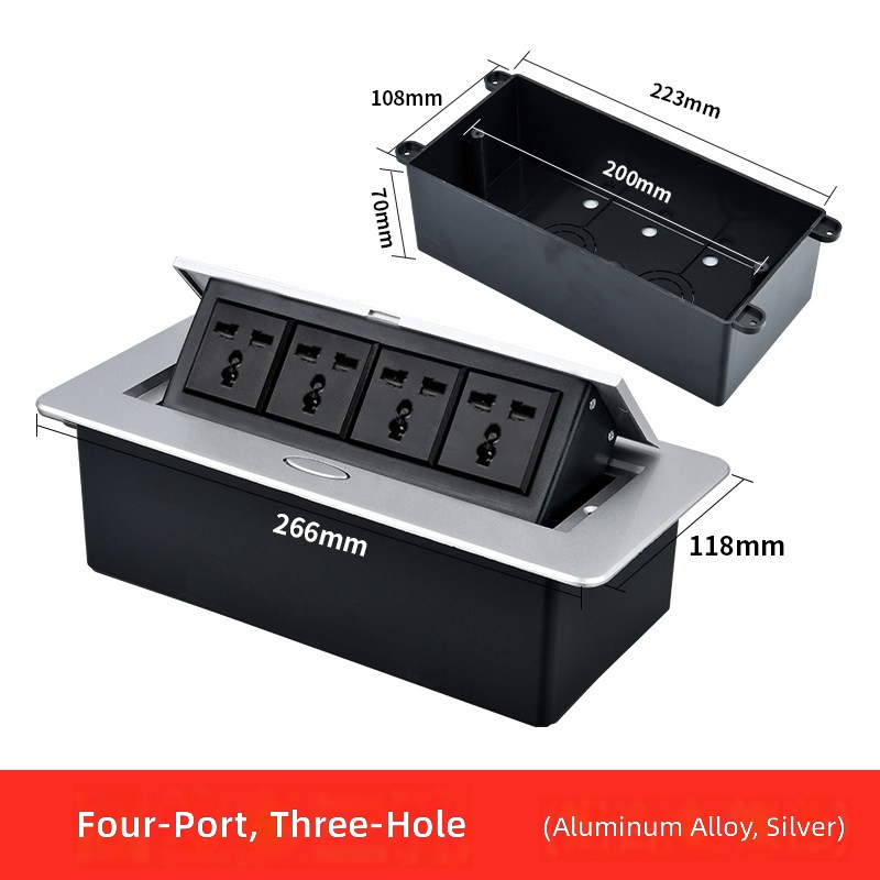 Four-digit three-hole table insert-silver
