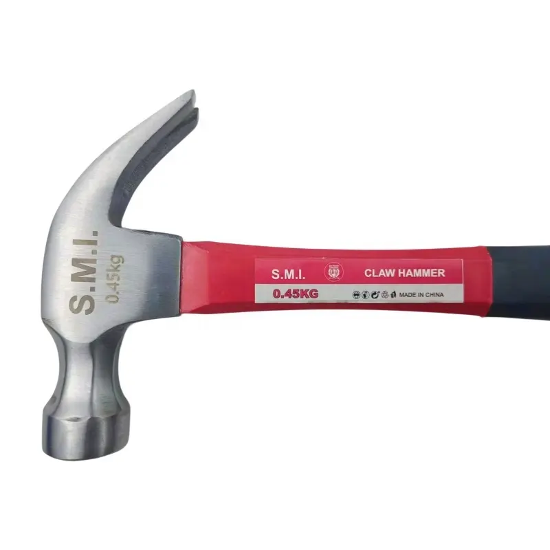 Высокое качество красный и черный стальной ручной инструмент когтей молоток с ручкой из стекловолокна