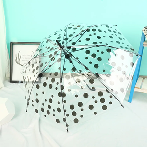 ร่มพีวีซี POE Polka Dot สีสันสดใสด้ามยาวตรงโปร่งใสเป็นของขวัญเป็นจุดสีร่มโฆษณา - Product Image 6