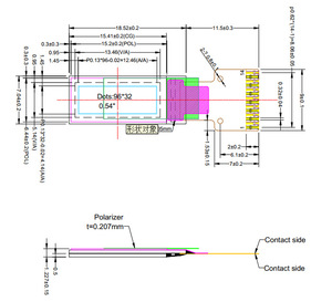 0.54 inch 96x32 white <strong>lcd</strong> screen CH1115 driver <strong>I2C</strong> <strong>interface</strong> monochrome oled <strong>display</strong> - Product Image 4
