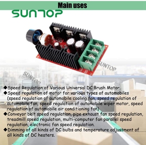 2000W 10-50V MAX 40A PWM DC Motor Speed Controller Governor HHO RC Controller interruttore a velocità variabile regolabile - Product Image 3