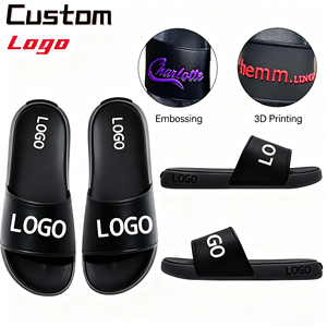 OEM ODM grosir sandal selop pria kustom untuk wanita desain merek latar belakang kolam renang uniseks sandal personalisasi - Product Image 2