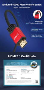 Alta definición personalizada 8K @ 60Hz 4K @ 120Hz HDMI 2,1 Cable 48Gbps Ultra velocidad y RARC para pantalla de audio y video con conector HDMI - Product Image 3