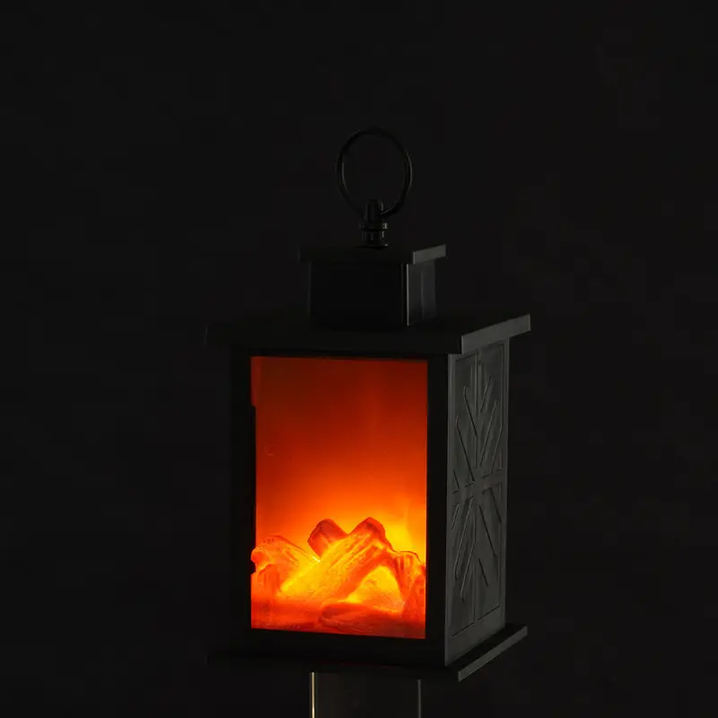 Lanterna a fiamma camino simulato effetto fiamma USB camera da letto terrazza LED cortile giardino luce natalizia