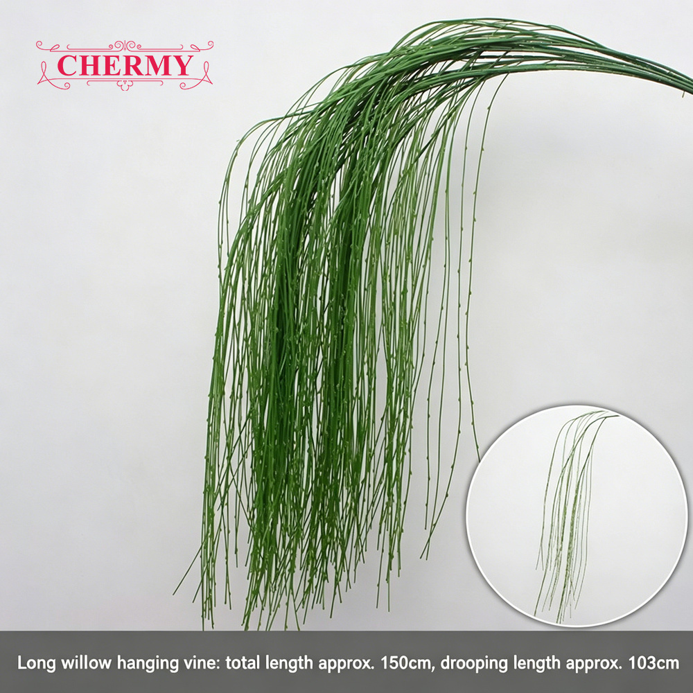 #1-Green Long bourgeon de saule suspendu