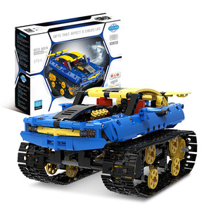 Auto acrobatica da corsa fuoristrada per bambini con programmazione di APP assemblata giocattolo tracciato incluso telecomando - Product Image 1
