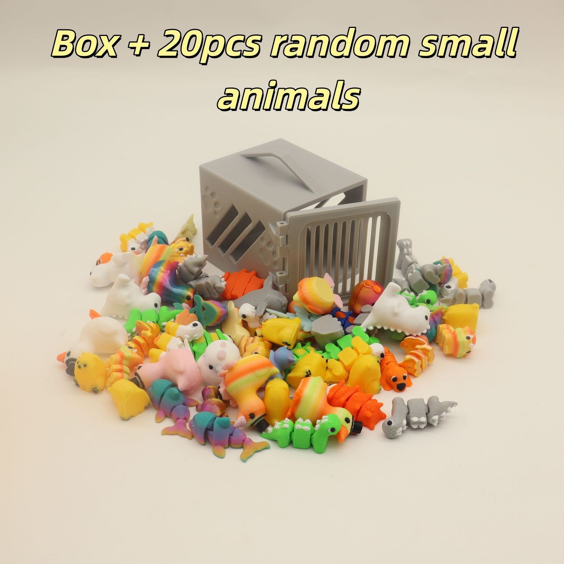 20 petites boîtes grises pour animaux de compagnie (assorties)