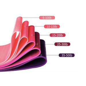 Color Rosa logotipo personalizado 5 bandas de ejercicio de entrenamiento de gimnasio de yoga mini bucle sin látex elástico - Product Image 2