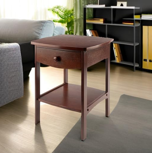 Gỗ tự nhiên cong cuối bảng/đêm đứng với một ngăn kéo, màu nâu, bàn gỗ cho phòng ngủ, phòng khách, văn phòng - Product Image 4