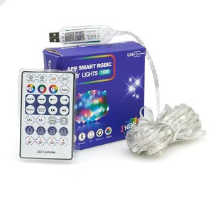 5V色変更LedフェアリーストリングライトUSBプラグRGBトゥインクルクリスマスツリーライト33FT100LEDストリングライトリモート付き - Product Image 1