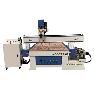 Máquina enrutadora CNC 4Axis 3D 1325 para carpintería con torno DSP Sistema de control Componentes principales que incluyen motor y caja de cambios - Product Image 1