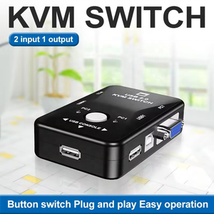 SY 2 Port USB VGA <strong>KVM</strong> <strong>Switch</strong> for 2 Computers Share <strong>1</strong> Monitor Keyboard Mouse Printer 2 <strong>KVM</strong> Cables VGA <strong>KVM</strong> <strong>Switch</strong> for Keyboard
