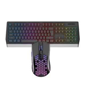 Combo de teclado y ratón inalámbricos, 2,4G, RGB, con agujeros, ergonómico, derecho, para videojuegos, oem keyceo - Product Image 1