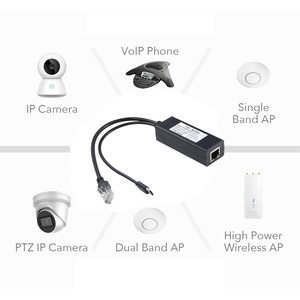 POE Splitter 48V <strong>Input</strong> 5V 2.4A Output 100Mbps Active <strong>Power</strong> Over Ethernet Adapter for Security Camera Surveillance - Product Image 4
