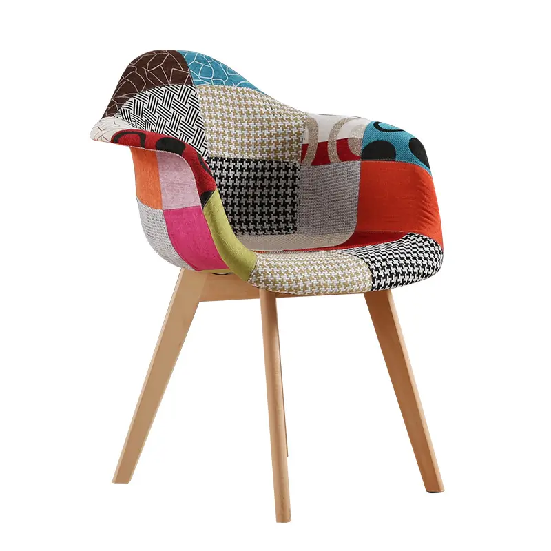 Nouveauté chaises de salle à manger en tissu chaise en tissu patchwork chaises de loisirs modernes pour la maison
